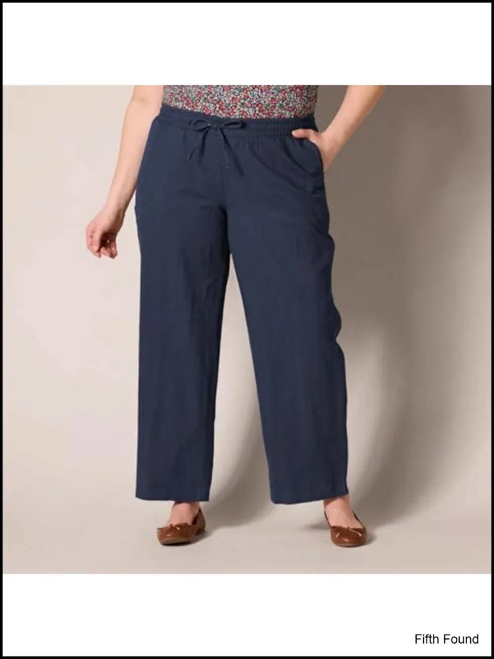Linen Blend Drawstring Wide Leg Pants Relaxed Fit Plus Size